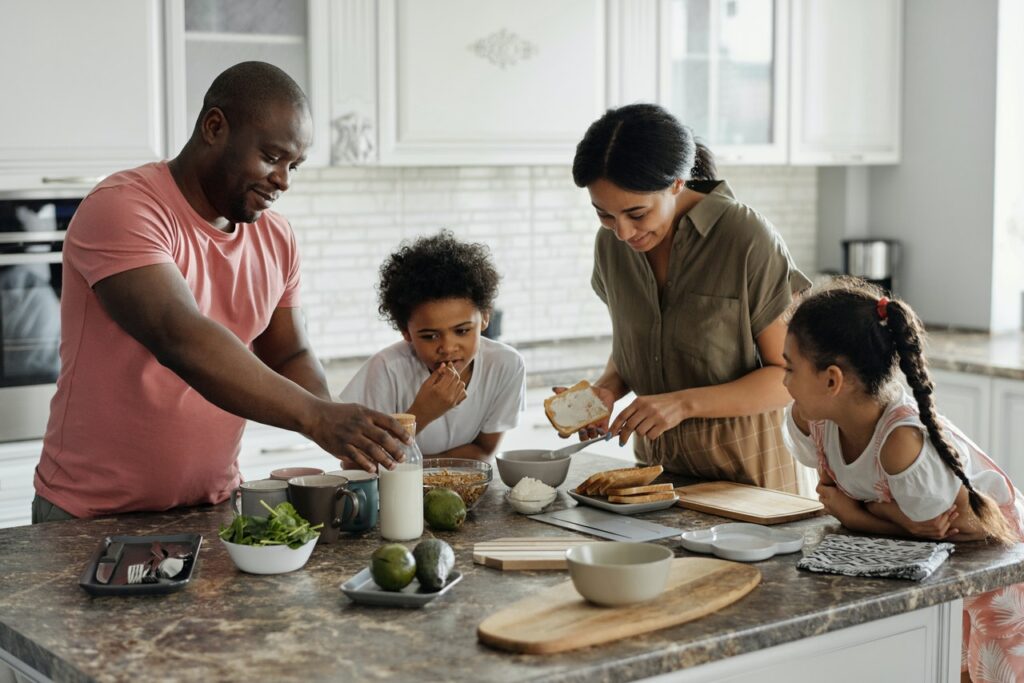 family-preparing-food